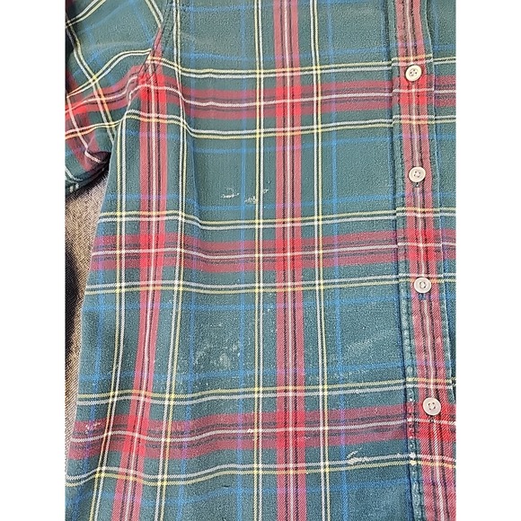 Vintage LL Bean Flannel Shirt Womens Size 12 Long Sleeve Button Down Plaid USA - Picture 2 of 9